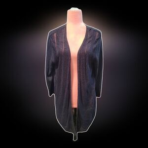 New York & Company Navy Waterfall Cardigan Sweater SZ XL